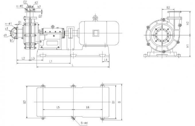Hoge Horizontale Centrifugaal de Dunne modderpomp van Chrome Cantilevered voor Hoogte - dichtheidsdunne modder