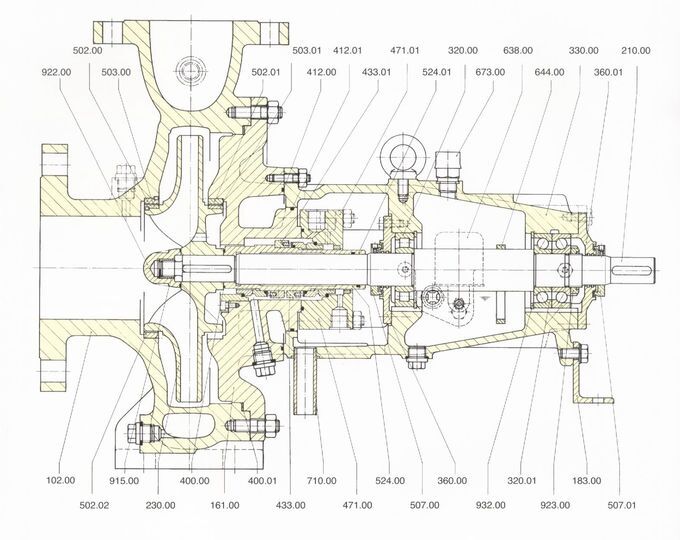 De standaard Elektrische CentrifugaaldiePompen van Ontwerp Hoge Effiency in Chemische Horizontale Industrie worden gebruikt